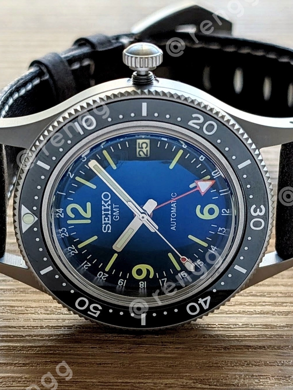 Titanium Black Seiko GMT Automatic Fathom Diver Mod Watch 40mm Dome Sapphire - Picture 3 of 8